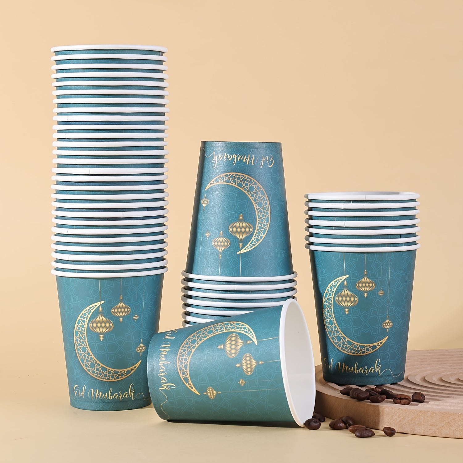 Groen-Goud Ramadan Wegwerpbekers 10/20/40/60