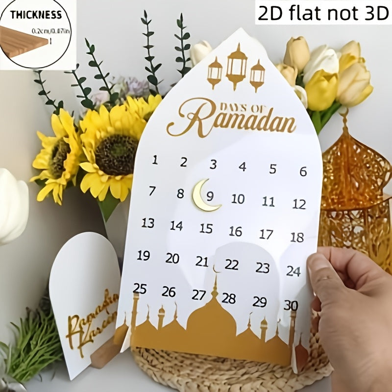Ramadan 30-Days Flat Houten Aftelkalender